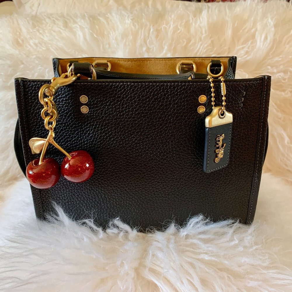 Coach Boutique Classic black Rogue 25 and the Cherry Charm